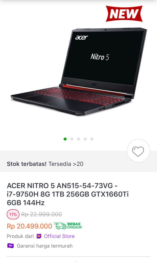 Laptop Gaming Nitro 5 1tb Elektronik Bagian Komputer Aksesoris Di Carousell