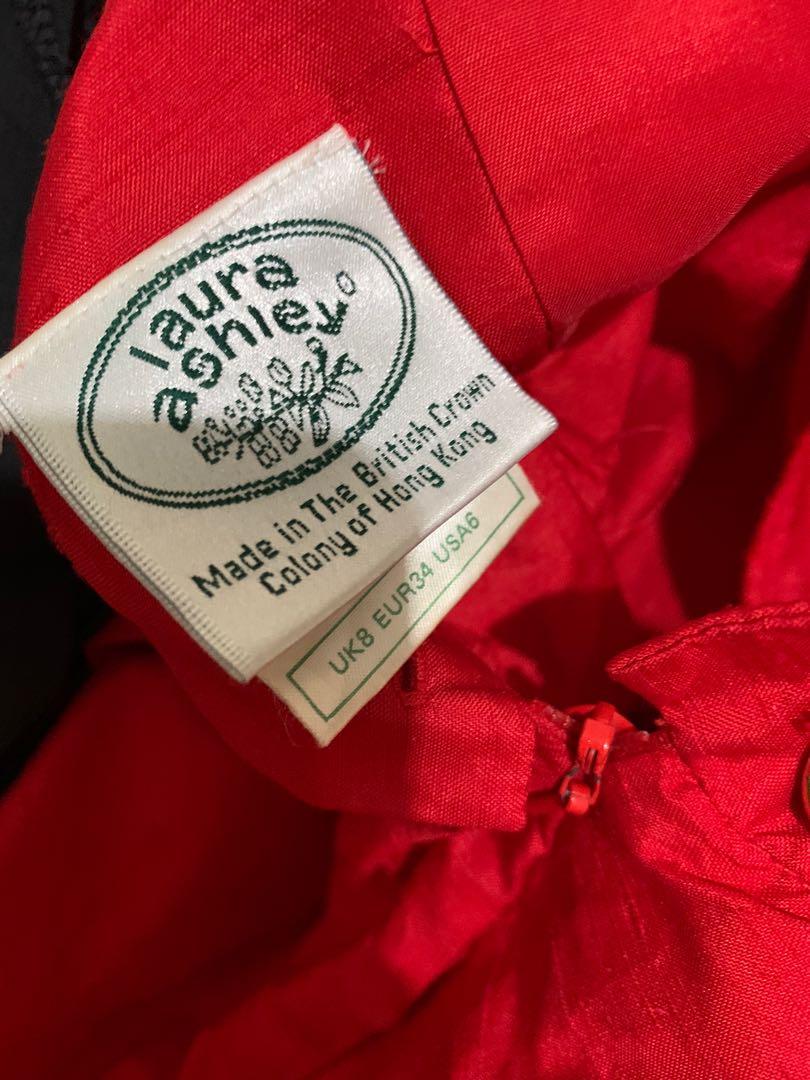 laura ashley red dress, Fesyen Wanita, Pakaian Wanita, Gaun ...
