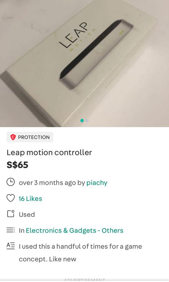 Leap motion controller (Category: Entertainment Systems & Smart Home Devices) located in Singapore. Submitted by piachy (Listing ID 276001787, Image 1). Description: .