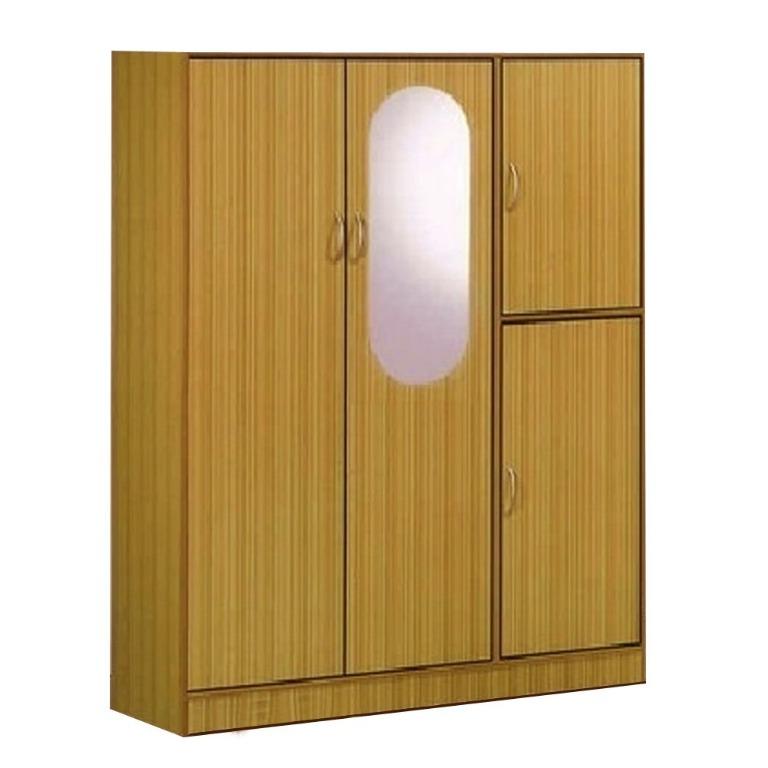 Longlife Pc2900bmb Wardrobe Cabinet With Mirror Clothes Hanger
