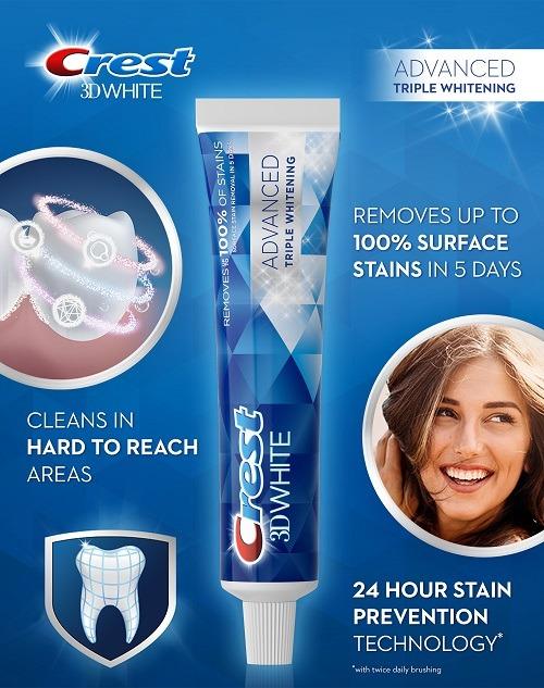 New In Stock 1 Tube Crest 3d White Triple Whitening Advanced