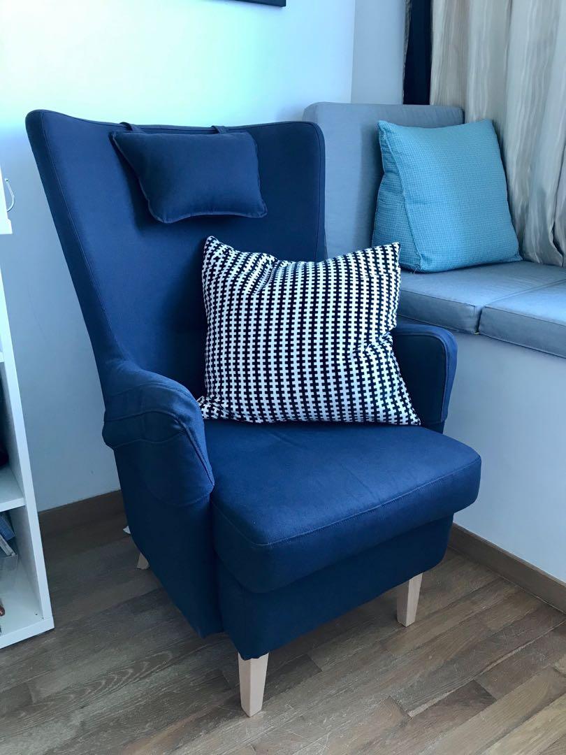 OMTANKSAM armchair in Orrsta black blue