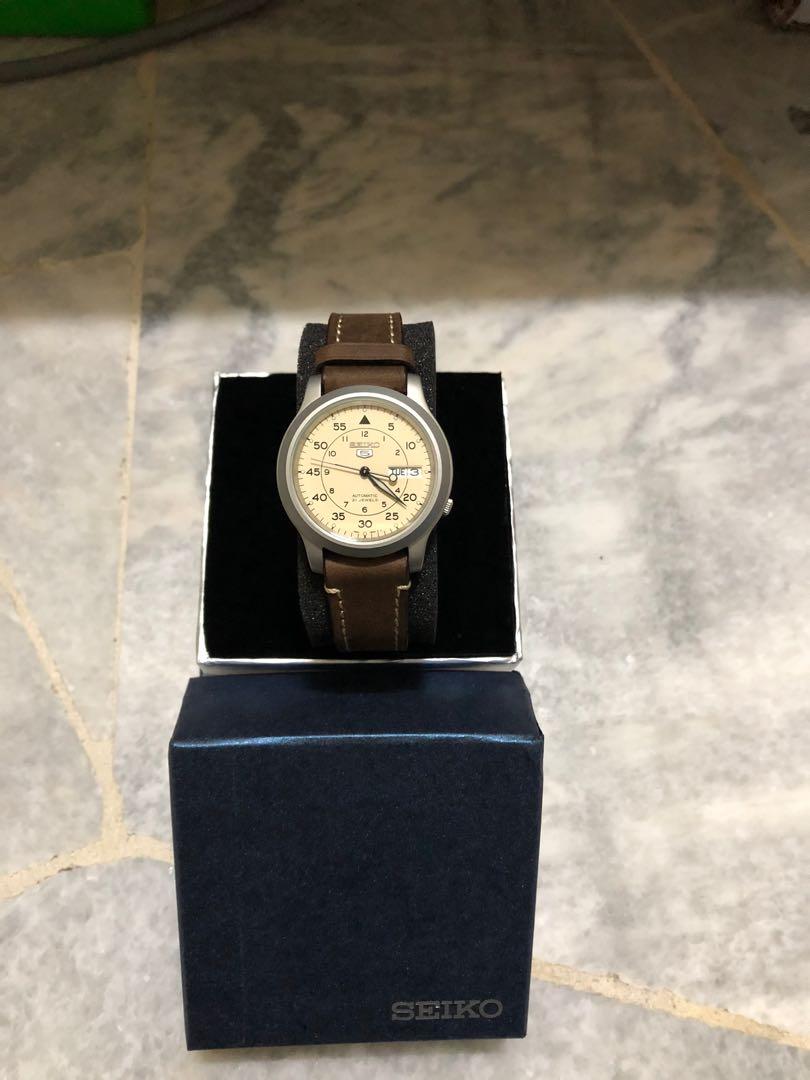 Seiko Men s 5 Automatic Khaki Nato Strap Watch SNK803K2 Custom