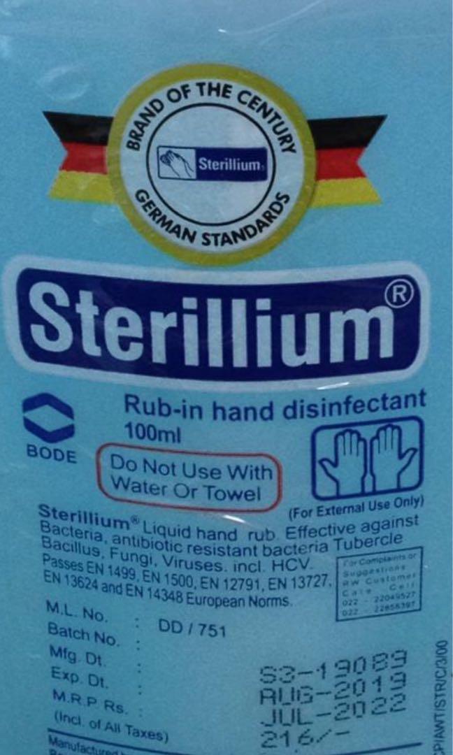 Sterillium Hand sanitizer Germany brand (Alcohol-based ... Sterillium is a propanol based hand sanitizer.