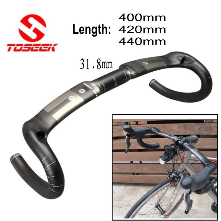 TOSEEK Racing Road Bike Carbon Drop Bar Matte 31.8 x 400mm 420mm 440mm Sports Equipment Bicycles Parts Bicycles on Carousell
