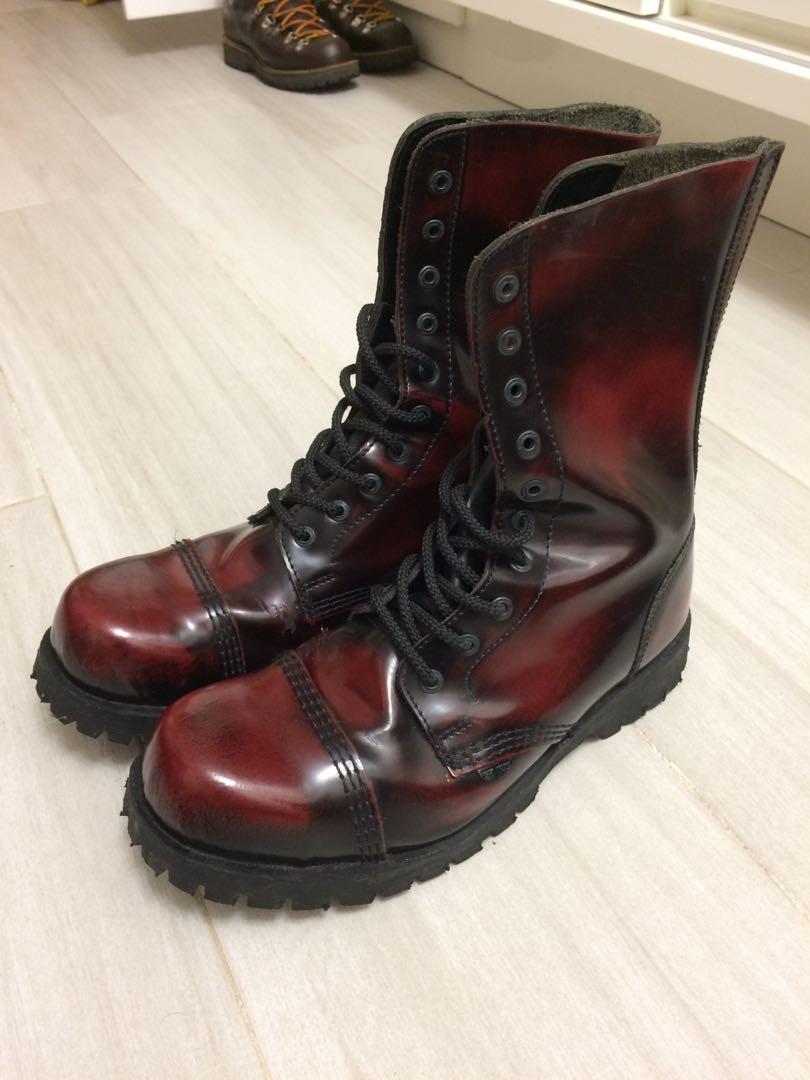 Underground England 10 Eyelet Steel Cap Boot 鋼頭punk Rock 男裝 鞋 西裝鞋 Carousell