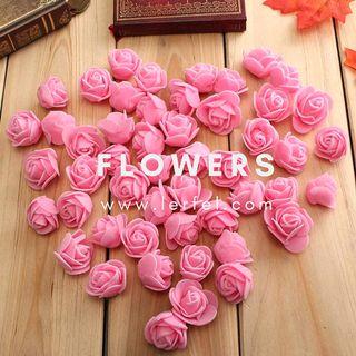 Handmade Pink Foam Flowers - 50 roses (Valentine / Proposal / Wedding / Anniversary / Birthday / Christmas / Decorations)
