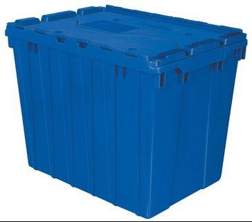 Plastic Storage and Distribution Container Tote with Hinged Lid