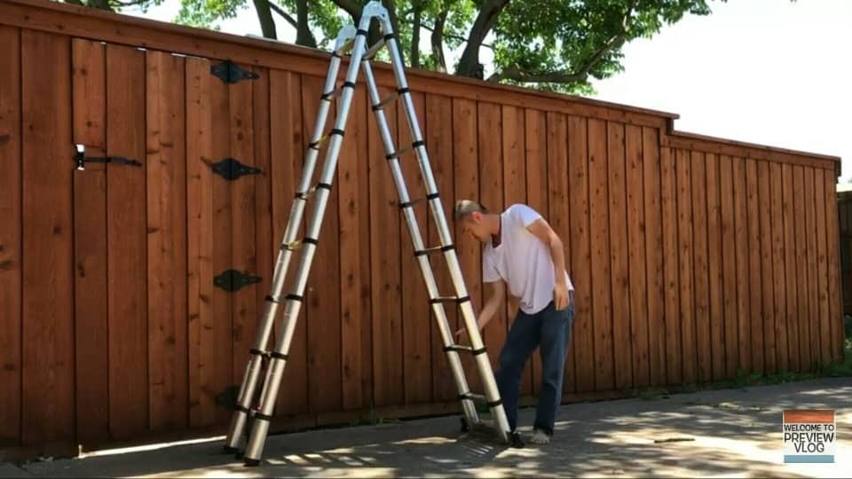 8M (4M+4M) DOUBLESIDED MULTIPURPOSE TELESCOPIC ALUMINIUM LADDER WITH