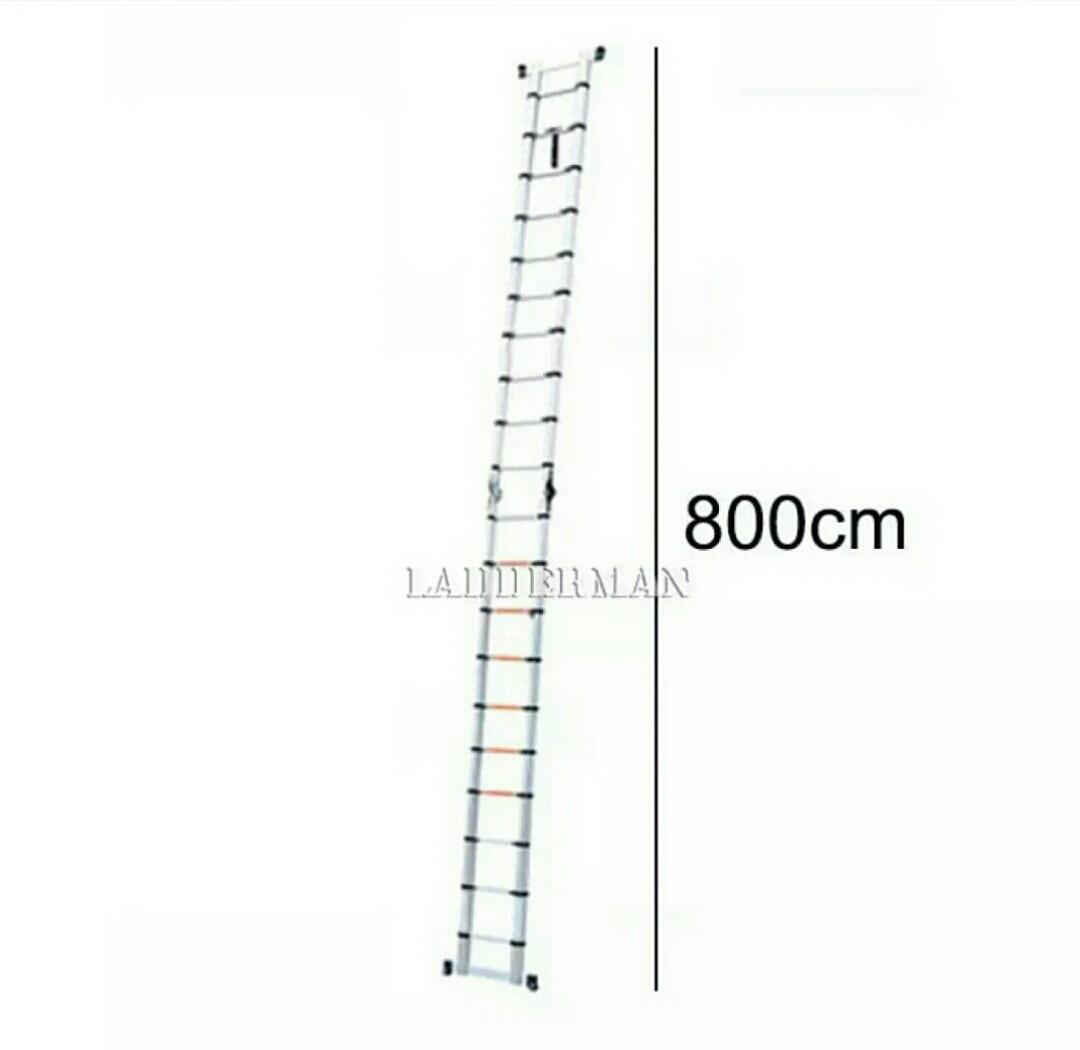 8M (4M+4M) DOUBLESIDED MULTIPURPOSE TELESCOPIC ALUMINIUM LADDER WITH