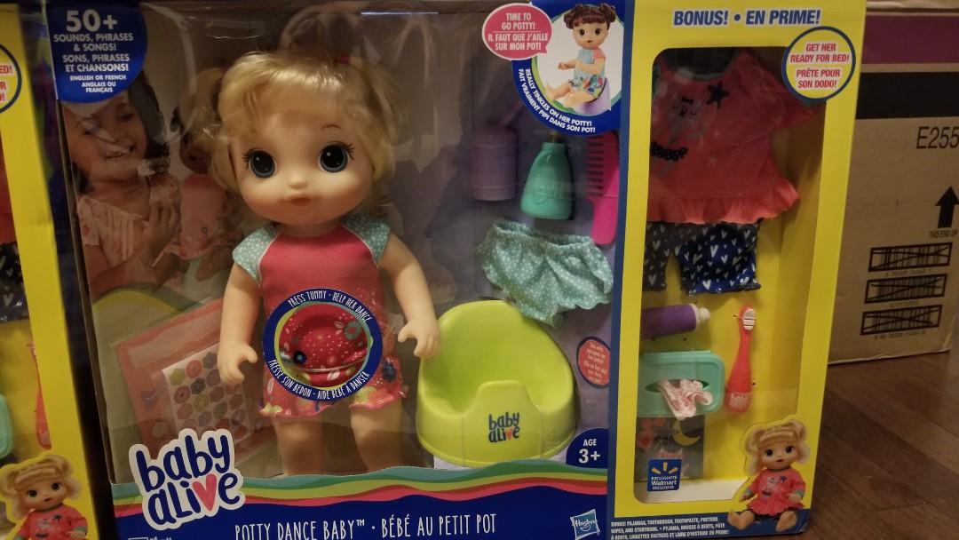 Baby Alive Potty Dance Exclusive Value Pack Blonde Straight Hair
