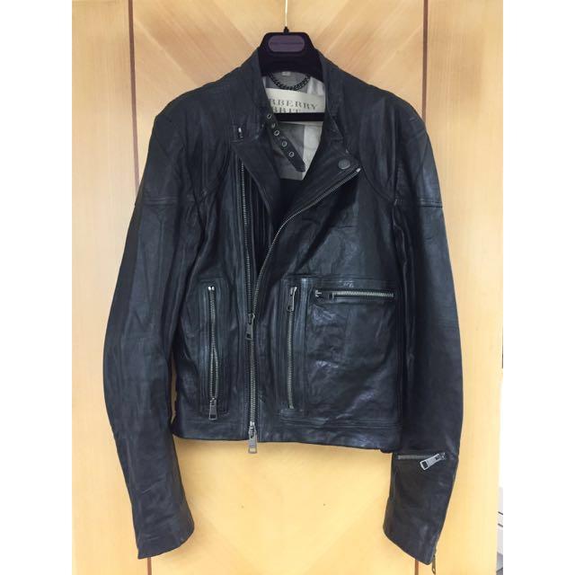 Burberry Brit Biker leather jacket 皮衣#OOTDforMen, 名牌, 服裝- Carousell