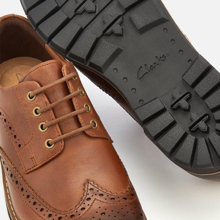 Clarks Men s Batcombe Wing Leather Brogues Dark Tan Men s Fashion Footwear Dress Shoes on Carousell