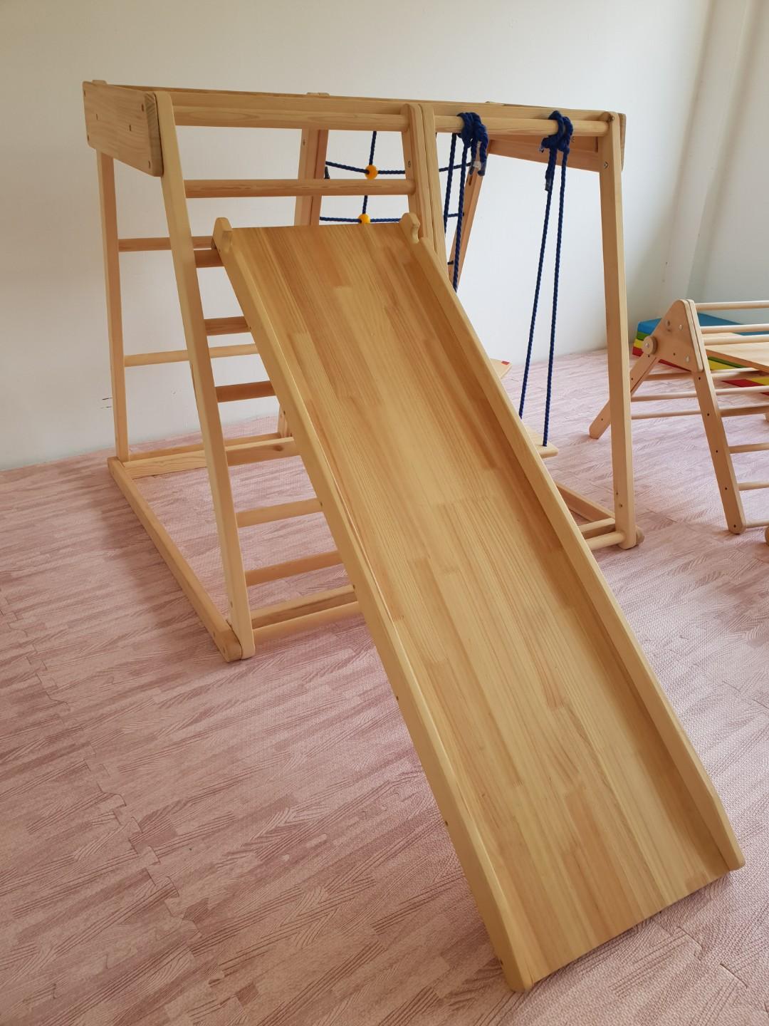 wooden climbing frame indoor