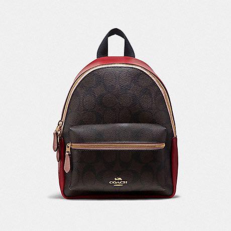 Coach Backpack MINI CHARLIE PINK SIGNATURE Women s Fashion Bags Wallets Backpacks on Carousell