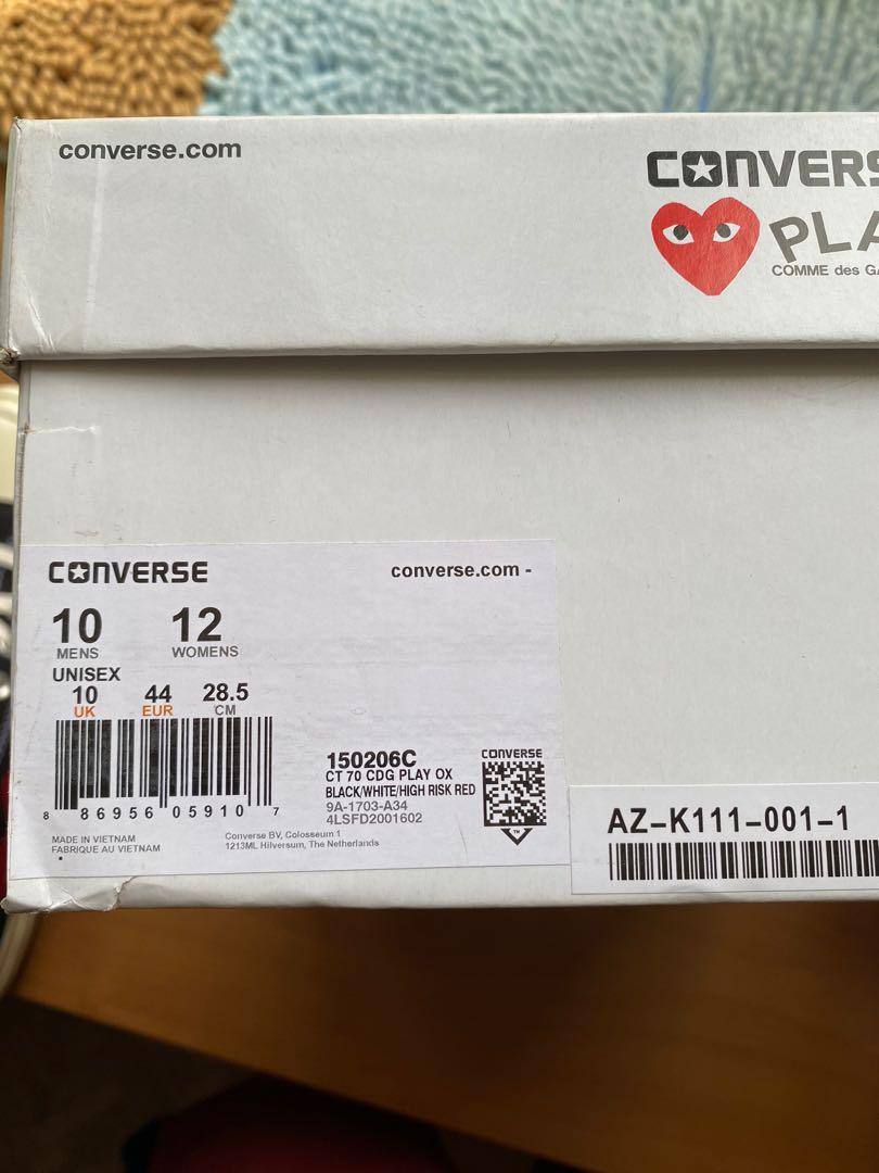 comme des garcons play x converse chuck taylor 1970s ox