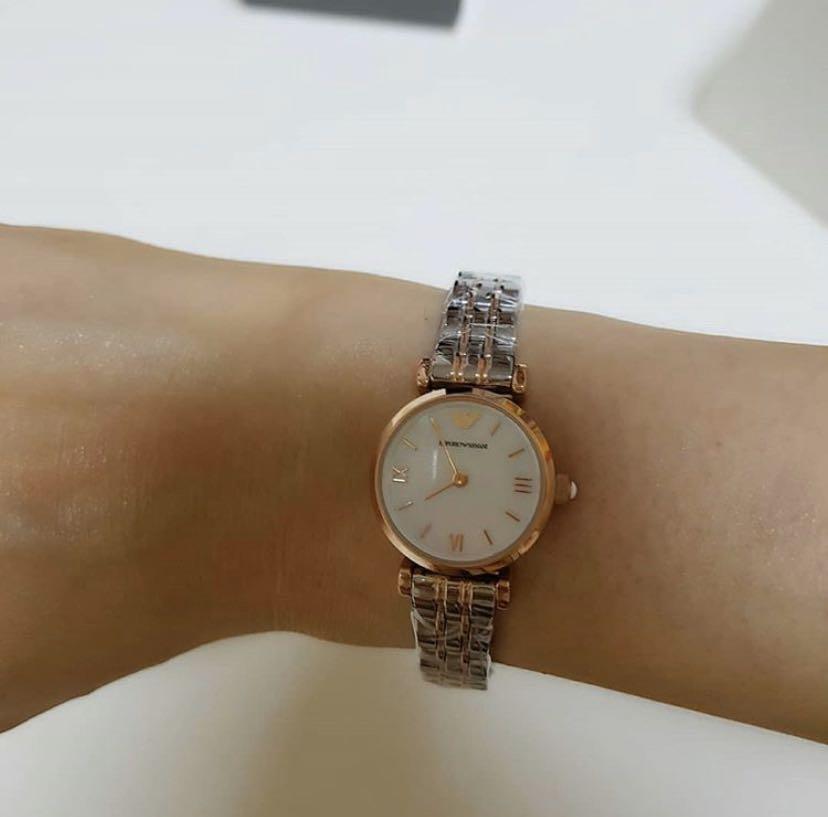 emporio armani classic mother of pearl dial ladies watch