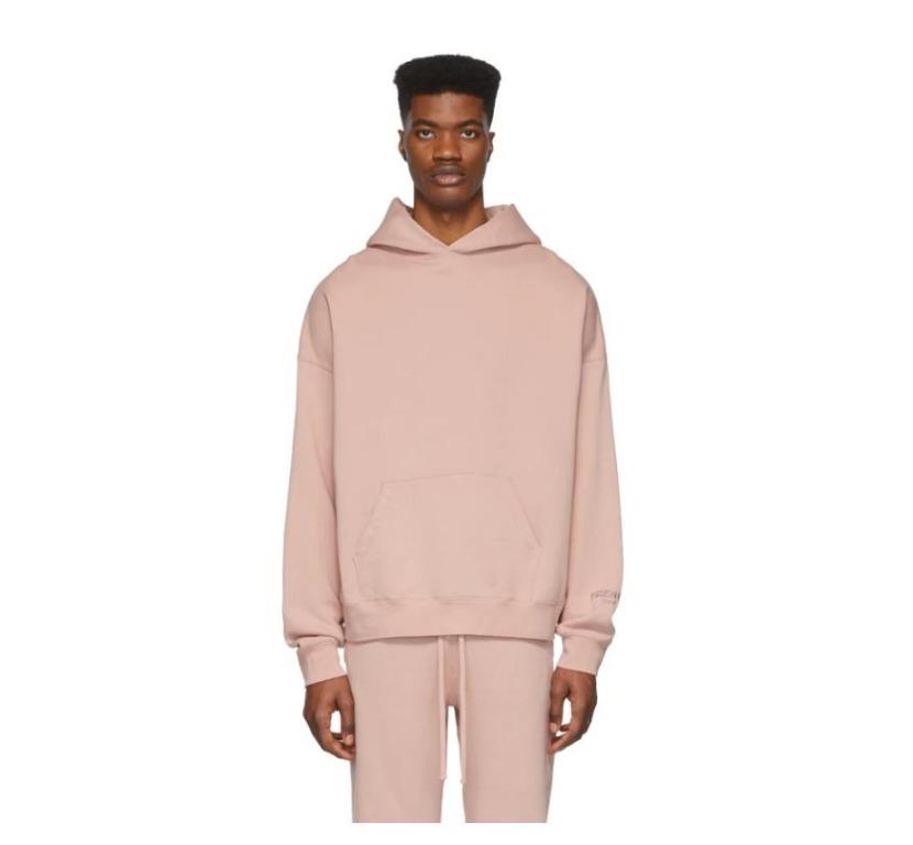 Fear of god essentials pink 3m logo pullover hoodie blus clearance