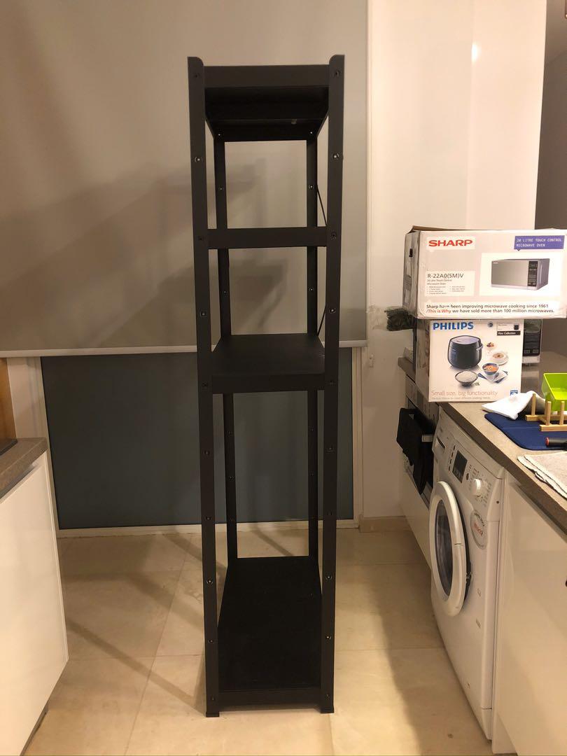 IKEA Large Storage Black Metal Shelves, Furniture & Home Living