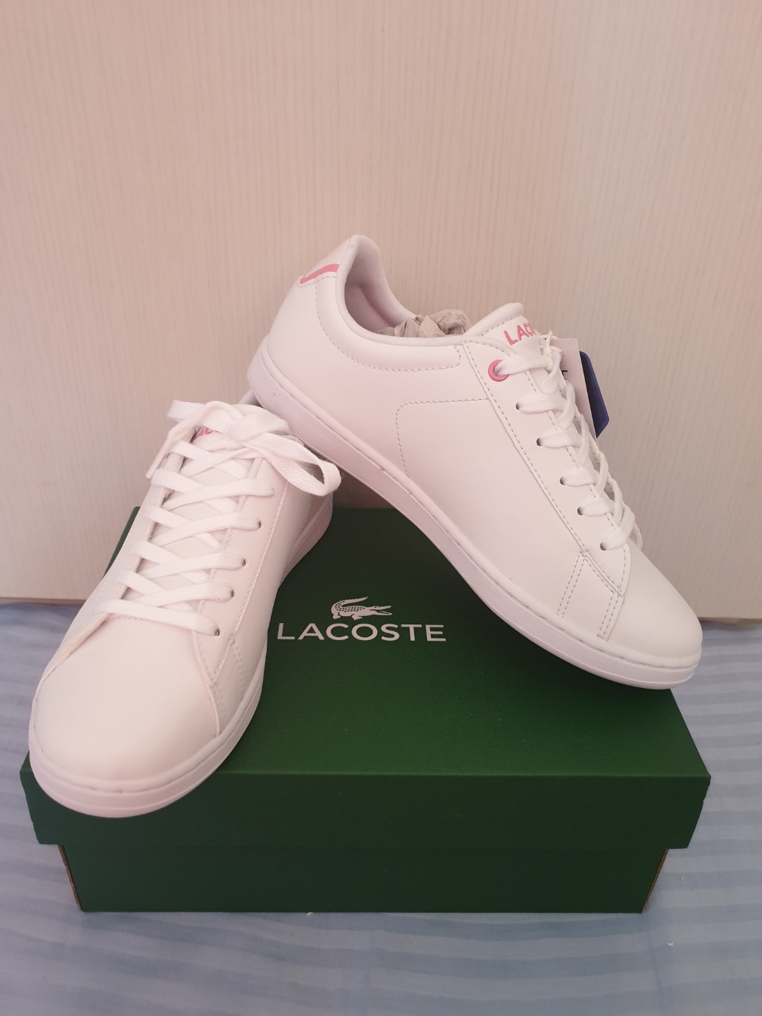 Lacoste white /pink sneakers, Women's 