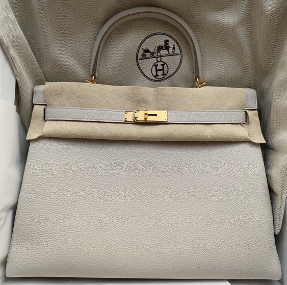 Hermes Kelly 28 Retourne Etoupe Togo Gold Hardware #D