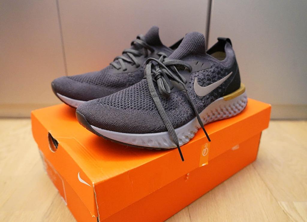 Nike Epic React Flyknit Grey Black Gold Carousell