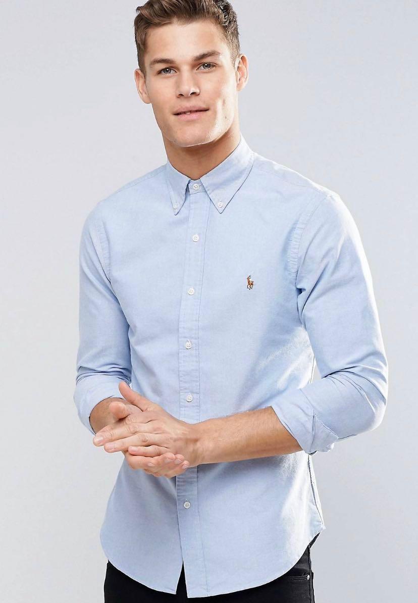 Polo Ralph Lauren Oxford Shirt In Slim Fit Blue Men S Fashion