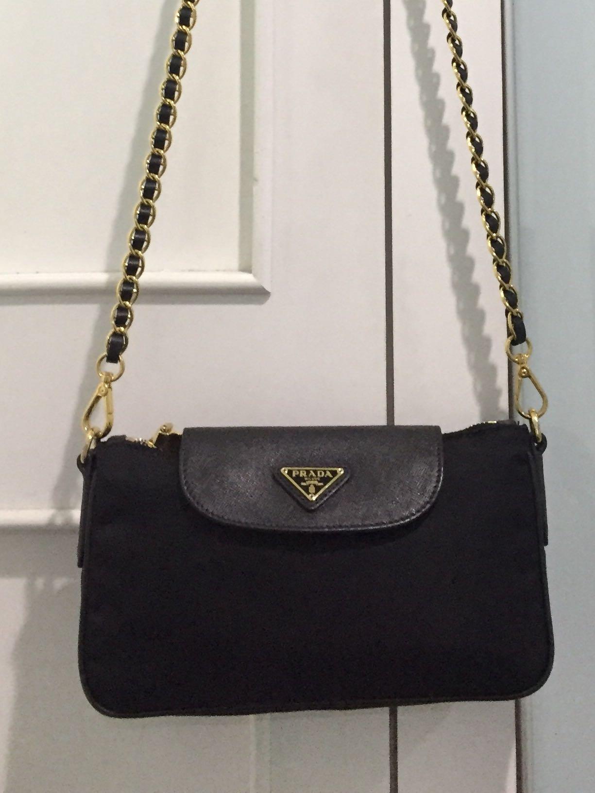 Prada BT0779 Nylon Tessuto Clutch Sling Bag