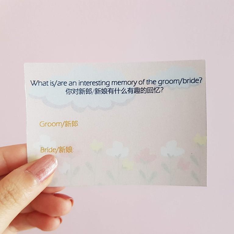Question Cards For Wedding Guests Design Craft Handmade Craft