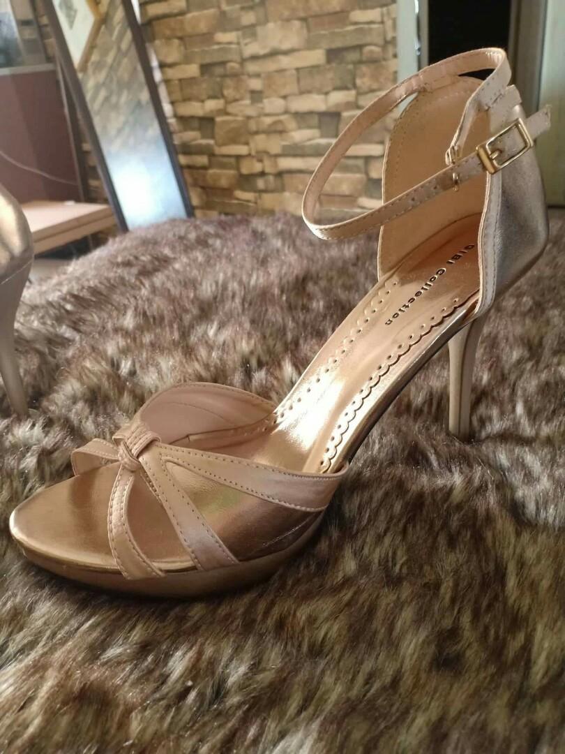 3 inch gold strappy heels