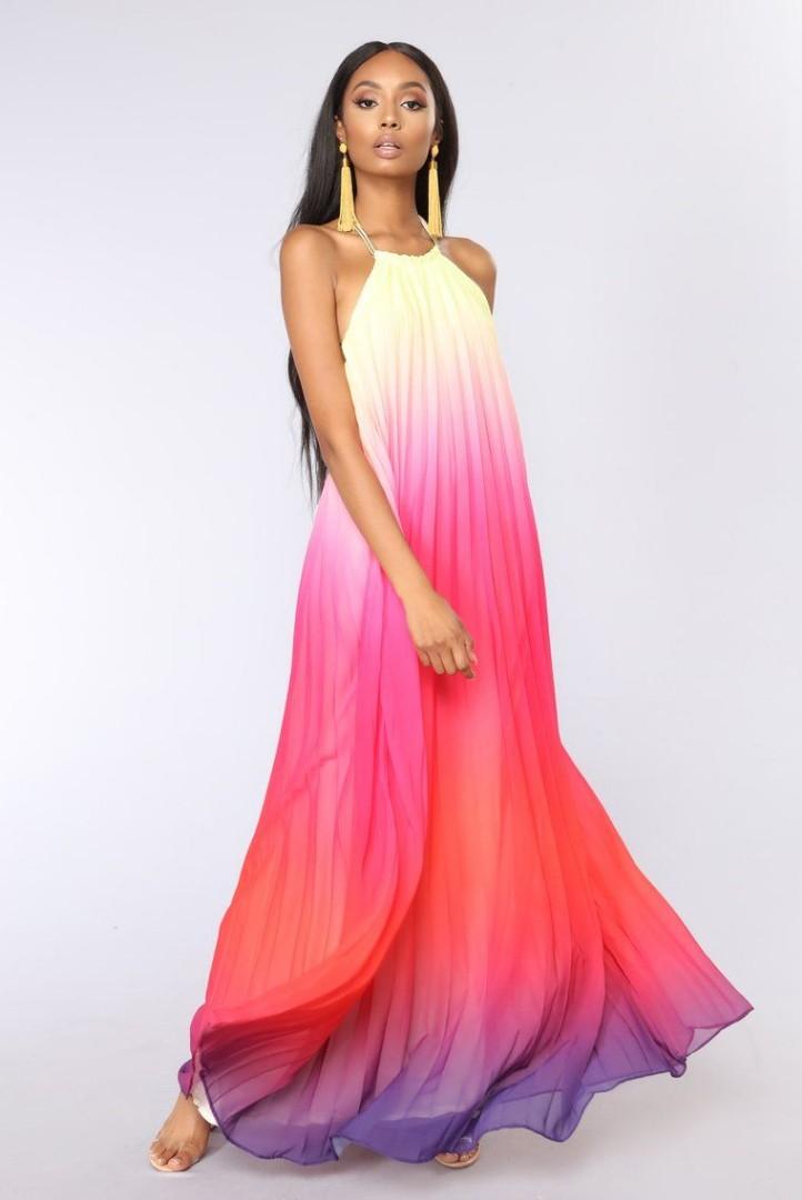 Rainbow color gown store