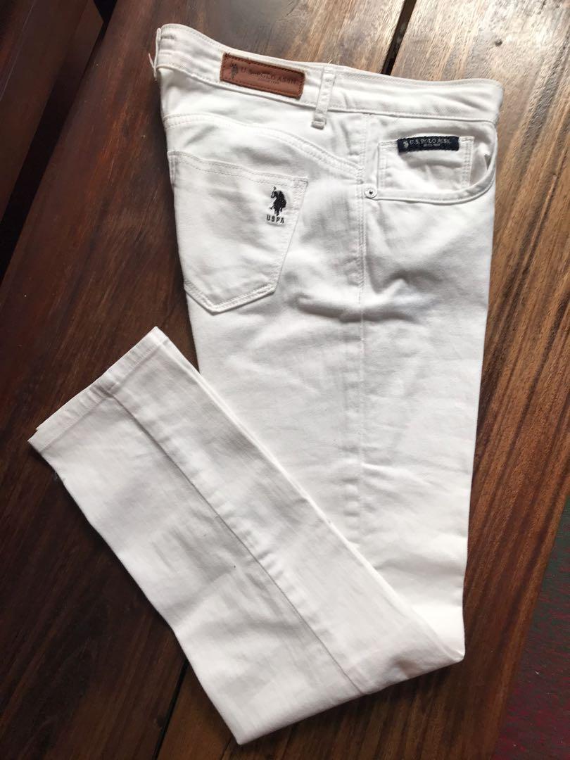 us polo assn white jeans