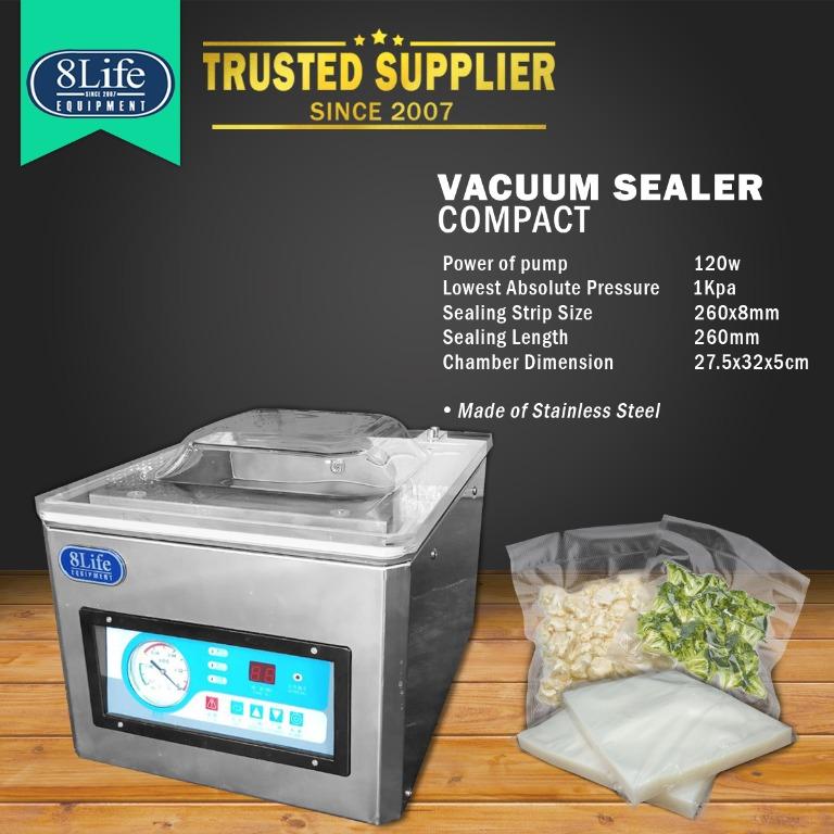 Vacuum Sealer Machine Vacuum Sealing Machine (Category: Cleaning Tools & Supplies) located in Valenzuela. Submitted by eightlife_equipment (Listing ID 276153844, Image 1). Description: CLEARANCE SALE orig.price P20,800 now 18,000 OTHER AVAILABLE PRODUCTS: • Vacuum Bags • Hand Sealer All Metal Series • Foot Sealer Series • Band Sealer • Induction Sealer Series • Shrink Machine Series • Coding and Labeling Machines • Air Compressor • Weighing Scale