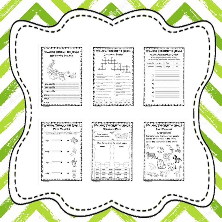 walking through the jungle worksheets hobbies toys