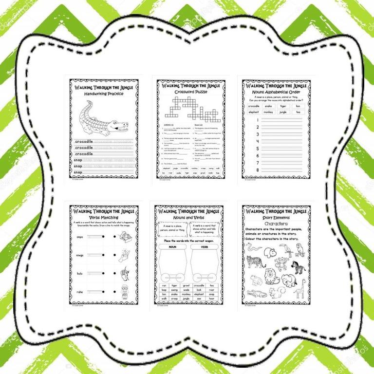 walking through the jungle worksheets hobbies toys books