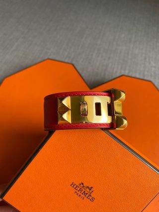 Hermes Rose Delirium Clic Clac H Narrow Enamel Bracelet PM RGHW – Madison  Avenue Couture