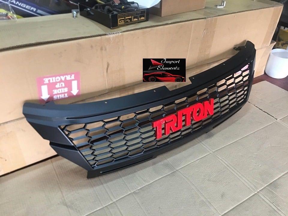 Strada Front Body Part 2019 to 2022 Mitsubishi Strada Triton Front Sport Grill Honeycomb Mesh ...