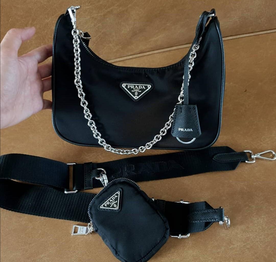Authentic Prada Multi Pochette, Luxury, Bags & Wallets on Carousell