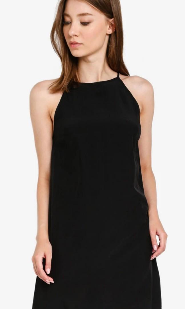 Basic high neck cami dress in black Women s Fashion Tops Sleeveless on Carousell