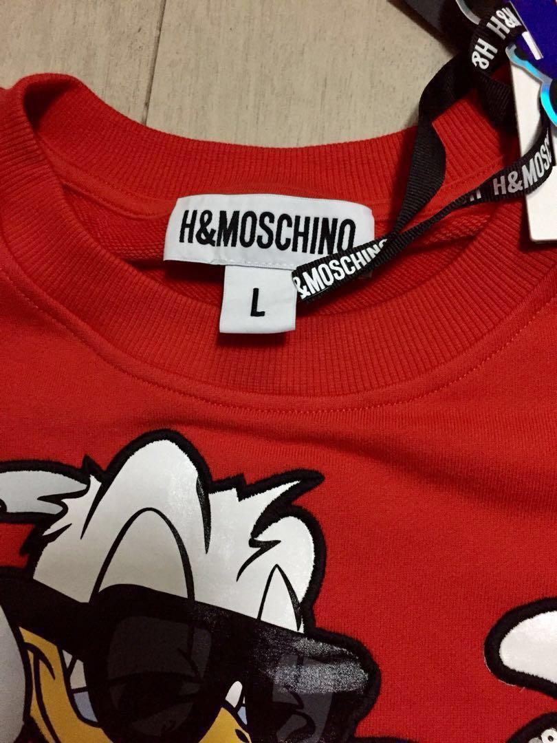 H M x Moschino Donald Duck Red Sweatshirt Luxury Apparel on Carousell
