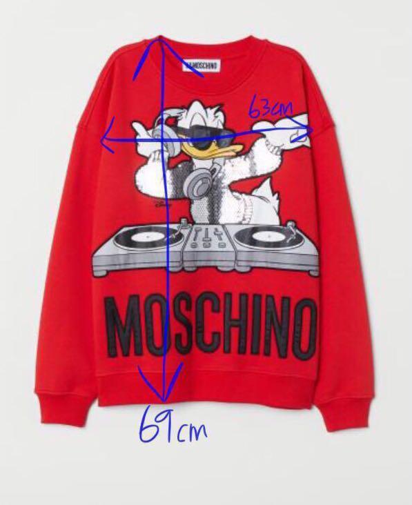 H M x Moschino Donald Duck Red Sweatshirt Luxury Apparel on Carousell