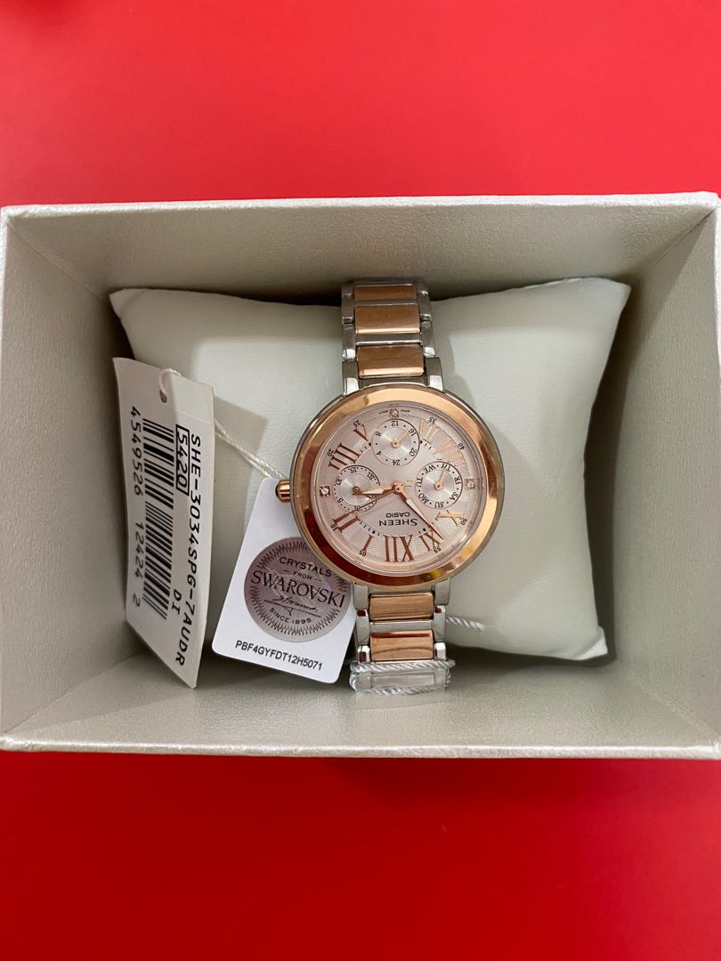 Casio Sheen Two Tone Stainless Steel Strap Watch SHE 3034SPG 7AUDR