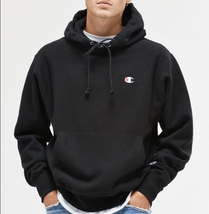 Plain black hoodie champion