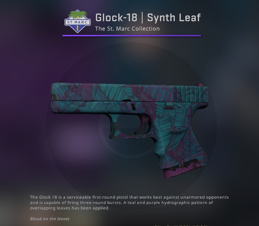 [69] Glock18 Synth Leaf (FieldTested) csgo skins, Video Gaming, Gaming Accessories, Game