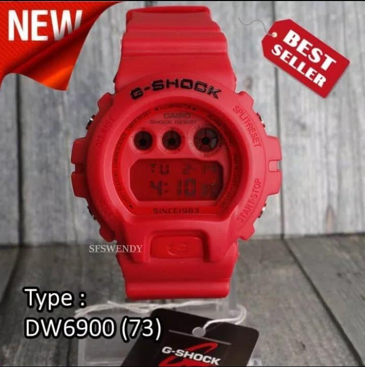 JAM TANGAN UNISEX PRIA WANITA G SHOCK DW6900 FULL MERAH MAROON PROMO