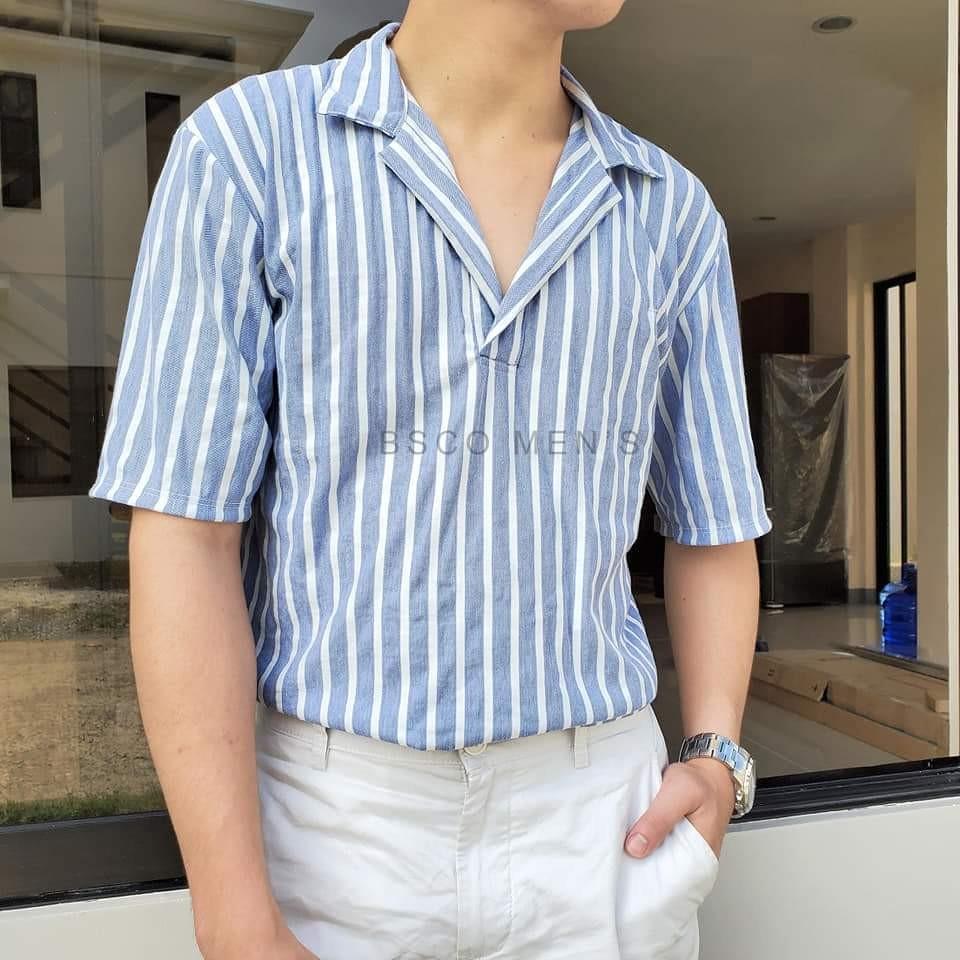 Korean store striped polo