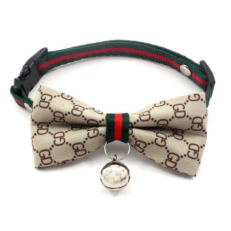 Luxury Pet Collar Bow Ties Gucci LV Dog Cat, Pet Supplies, For Dogs