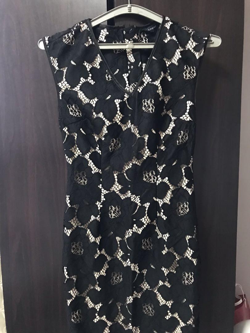 marks and spencer black lace dress