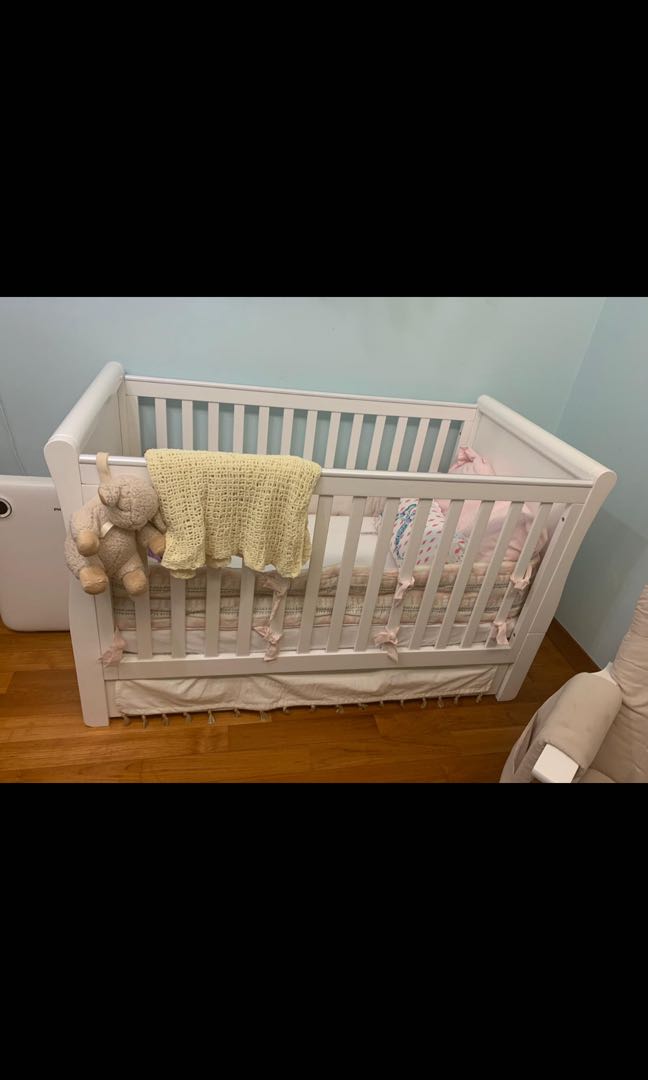Mothercare Sleigh Cot Bed crib Babies Kids Baby Nursery Kids Furniture Cots Cribs on Carousell
