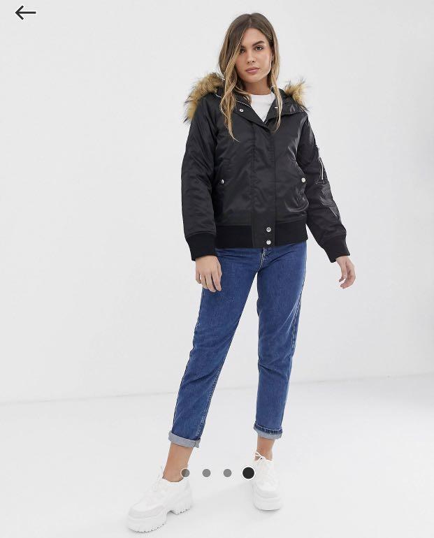 New Look Faux Fur Bomber Jacket